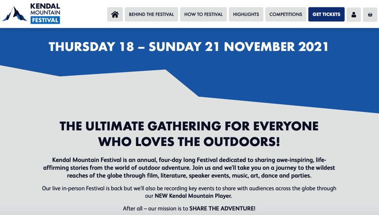 Kendal Mountain Festival Nov 2021