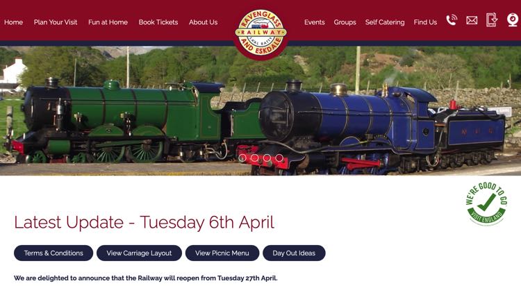 Ravenglass & Eskdale Railway Train Rides Resume