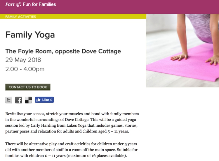 Family Yoga at Dove Cottage May 2018