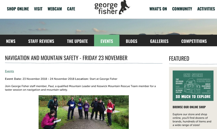 November 2018 Navigation & Mountain Safety with George Fisher