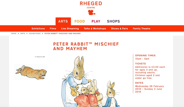 Peter Rabbit at the Rheged Centre March 2018