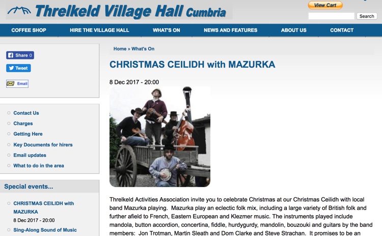Christmas Ceilidh, Threlkeld Village Hall
