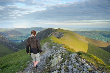 Walker on Whiteside above Gasgale Crags